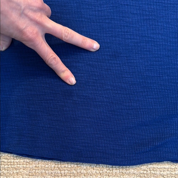 Vince Classic Blue hooded waffle Henley Shirt - Picture 4 of 5